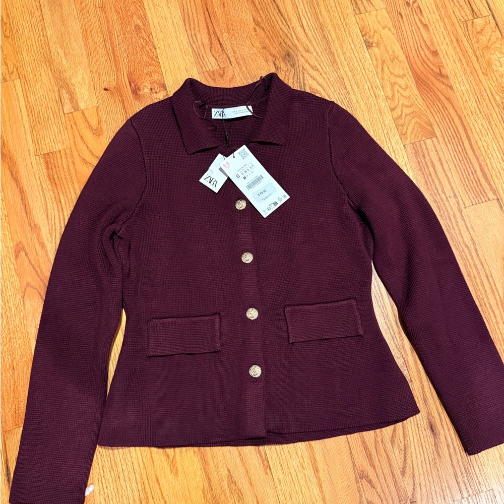 Zara Women's Deep Burgundy Blazer